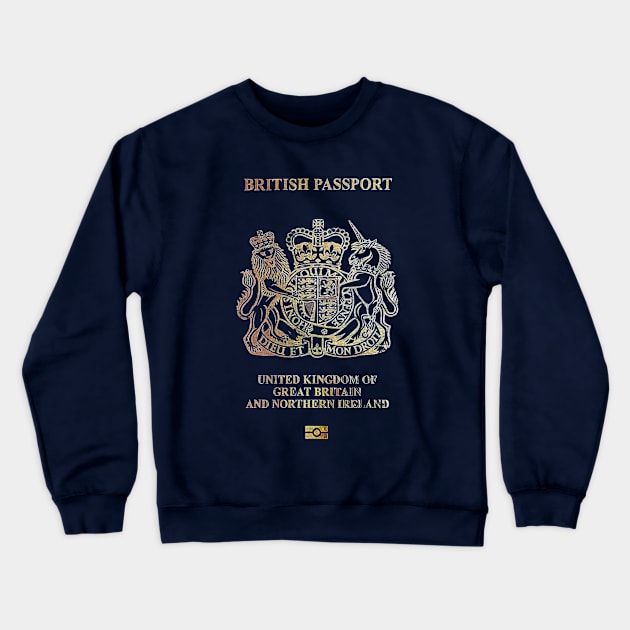 UK Passport - Vintage Style Design (New Version) Crewneck Sweatshirt by DankFutura